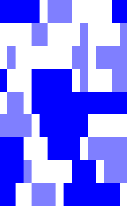 Image decomposed into a grid filtered by color.